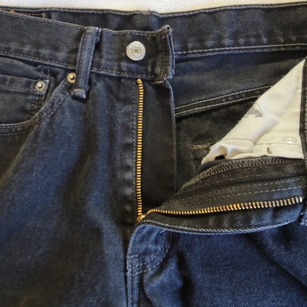 Classic Levi's 505 Regular Fit Jeans Mens 32x30 Black Straight Leg Denim - Picture 9 of 14